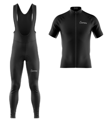 Uniforme Ciclismo Fit Largo con Tirantas - Black Pro Manga Corta